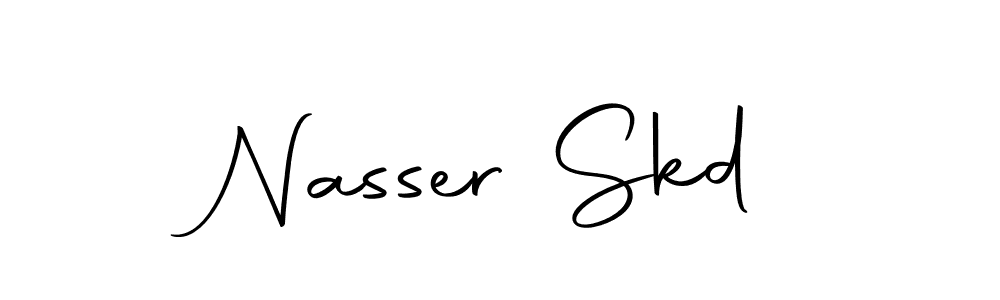 How to make Nasser Skd name signature. Use Autography-DOLnW style for creating short signs online. This is the latest handwritten sign. Nasser Skd signature style 10 images and pictures png