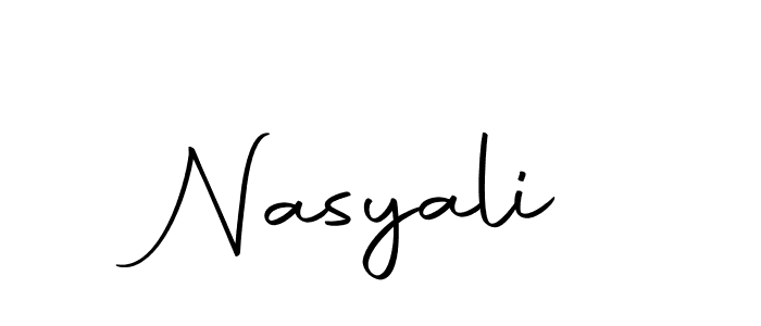 Create a beautiful signature design for name Nasyali. With this signature (Autography-DOLnW) fonts, you can make a handwritten signature for free. Nasyali signature style 10 images and pictures png