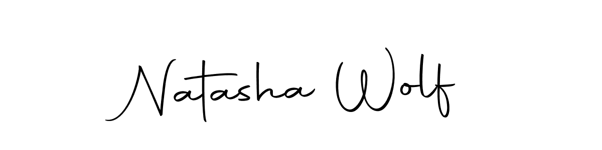 How to make Natasha Wolf name signature. Use Autography-DOLnW style for creating short signs online. This is the latest handwritten sign. Natasha Wolf signature style 10 images and pictures png