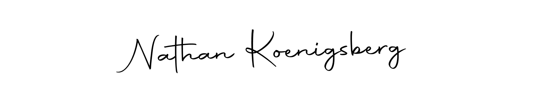 How to make Nathan Koenigsberg name signature. Use Autography-DOLnW style for creating short signs online. This is the latest handwritten sign. Nathan Koenigsberg signature style 10 images and pictures png