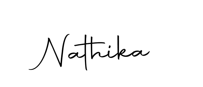 Design your own signature with our free online signature maker. With this signature software, you can create a handwritten (Autography-DOLnW) signature for name Nathika. Nathika signature style 10 images and pictures png