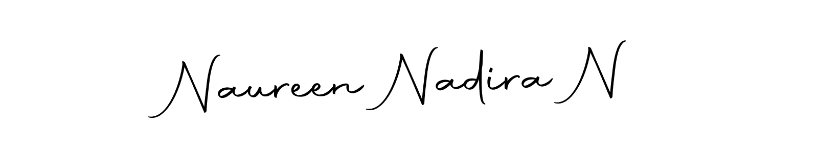 Use a signature maker to create a handwritten signature online. With this signature software, you can design (Autography-DOLnW) your own signature for name Naureen Nadira N. Naureen Nadira N signature style 10 images and pictures png