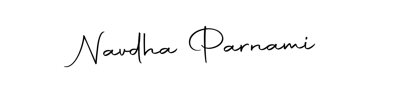 Create a beautiful signature design for name Navdha Parnami. With this signature (Autography-DOLnW) fonts, you can make a handwritten signature for free. Navdha Parnami signature style 10 images and pictures png
