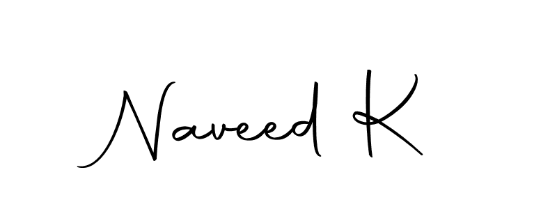 Design your own signature with our free online signature maker. With this signature software, you can create a handwritten (Autography-DOLnW) signature for name Naveed K. Naveed K signature style 10 images and pictures png
