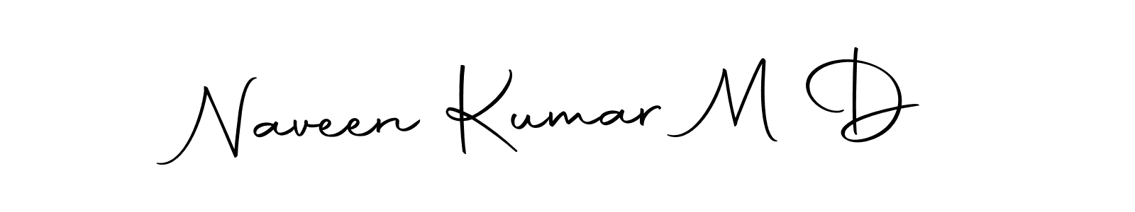 Create a beautiful signature design for name Naveen Kumar M D. With this signature (Autography-DOLnW) fonts, you can make a handwritten signature for free. Naveen Kumar M D signature style 10 images and pictures png