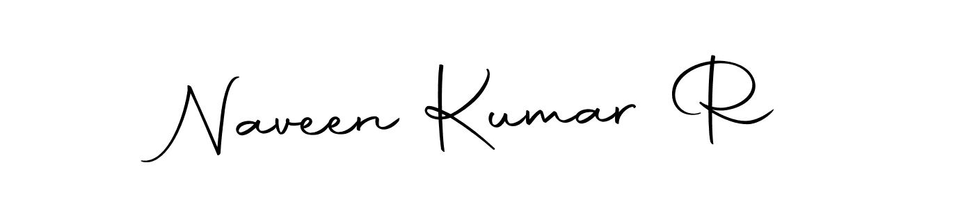 Use a signature maker to create a handwritten signature online. With this signature software, you can design (Autography-DOLnW) your own signature for name Naveen Kumar R. Naveen Kumar R signature style 10 images and pictures png