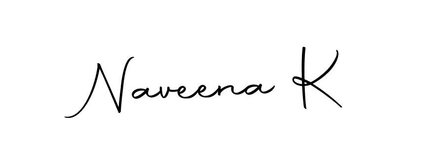 Make a beautiful signature design for name Naveena K. With this signature (Autography-DOLnW) style, you can create a handwritten signature for free. Naveena K signature style 10 images and pictures png