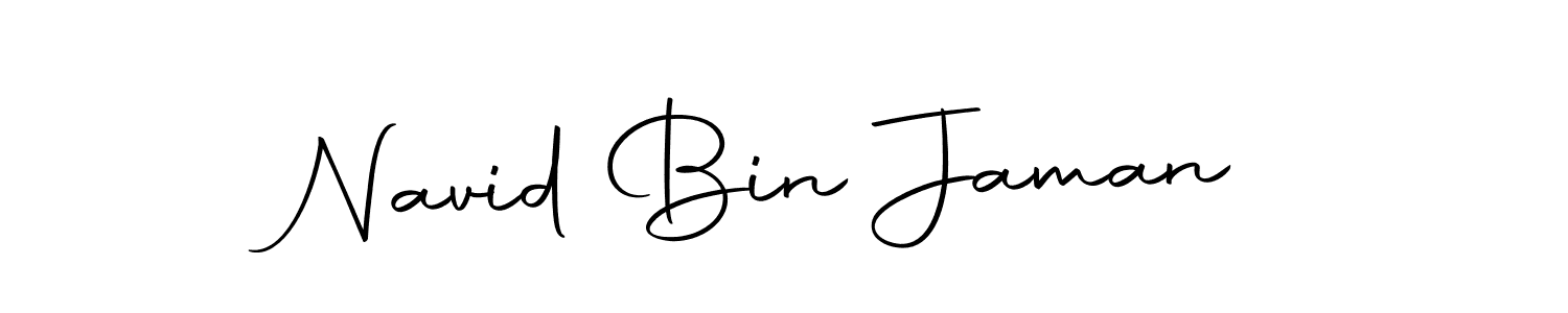 How to make Navid Bin Jaman name signature. Use Autography-DOLnW style for creating short signs online. This is the latest handwritten sign. Navid Bin Jaman signature style 10 images and pictures png