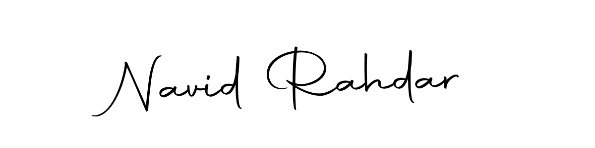 How to make Navid Rahdar name signature. Use Autography-DOLnW style for creating short signs online. This is the latest handwritten sign. Navid Rahdar signature style 10 images and pictures png