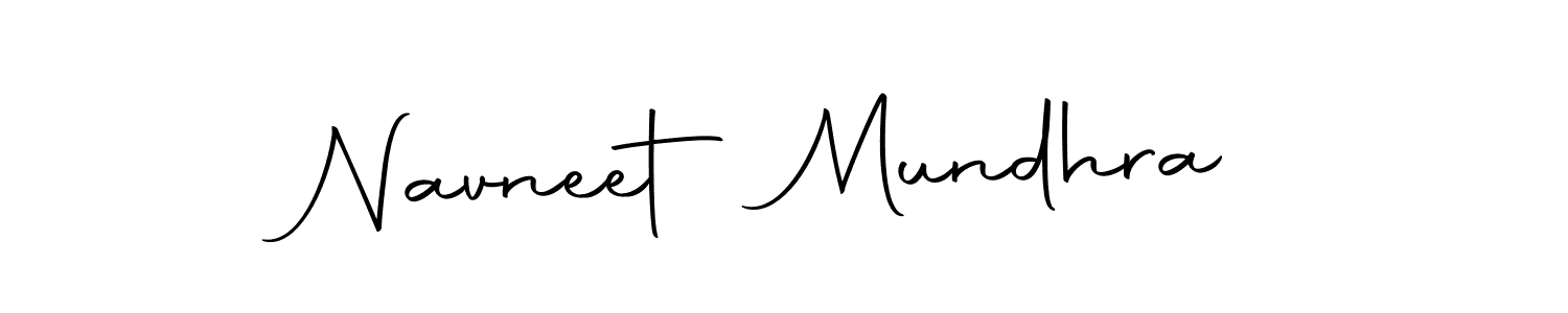 How to make Navneet Mundhra name signature. Use Autography-DOLnW style for creating short signs online. This is the latest handwritten sign. Navneet Mundhra signature style 10 images and pictures png