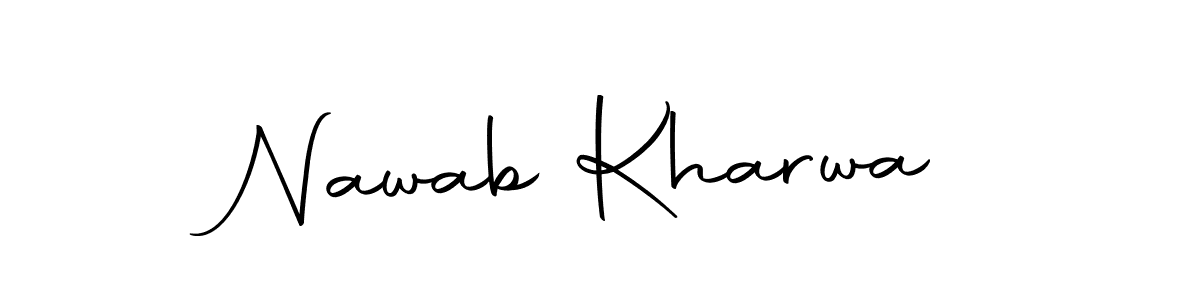 How to make Nawab Kharwa name signature. Use Autography-DOLnW style for creating short signs online. This is the latest handwritten sign. Nawab Kharwa signature style 10 images and pictures png