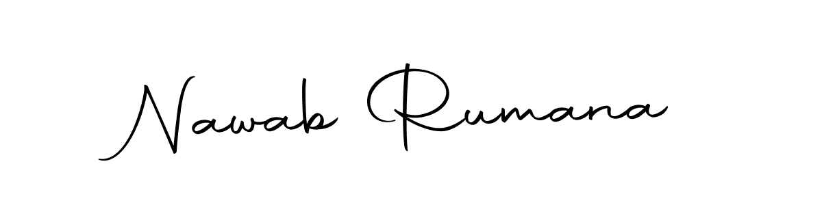 Create a beautiful signature design for name Nawab Rumana. With this signature (Autography-DOLnW) fonts, you can make a handwritten signature for free. Nawab Rumana signature style 10 images and pictures png