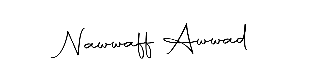 Nawwaff Awwad stylish signature style. Best Handwritten Sign (Autography-DOLnW) for my name. Handwritten Signature Collection Ideas for my name Nawwaff Awwad. Nawwaff Awwad signature style 10 images and pictures png