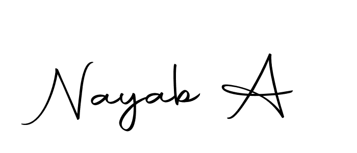 if you are searching for the best signature style for your name Nayab A. so please give up your signature search. here we have designed multiple signature styles  using Autography-DOLnW. Nayab A signature style 10 images and pictures png