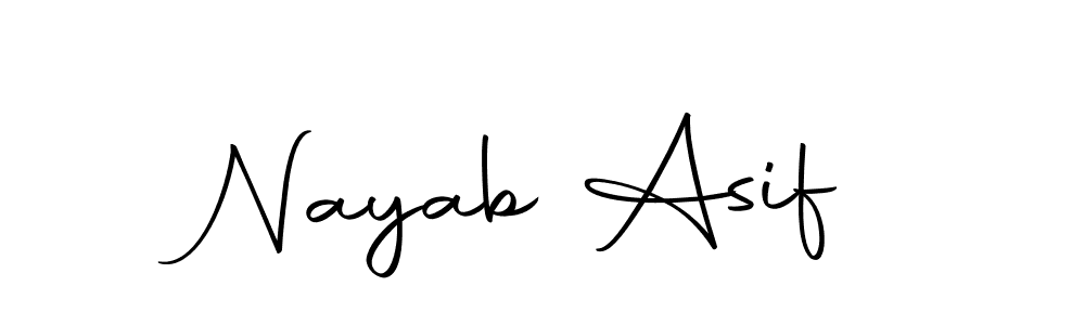 How to make Nayab Asif name signature. Use Autography-DOLnW style for creating short signs online. This is the latest handwritten sign. Nayab Asif signature style 10 images and pictures png