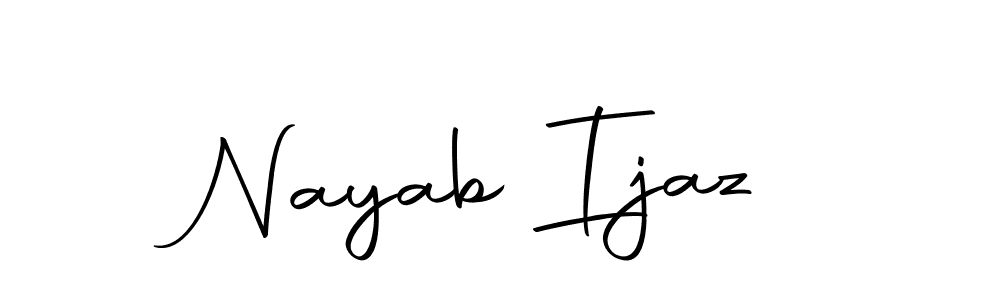 if you are searching for the best signature style for your name Nayab Ijaz. so please give up your signature search. here we have designed multiple signature styles  using Autography-DOLnW. Nayab Ijaz signature style 10 images and pictures png