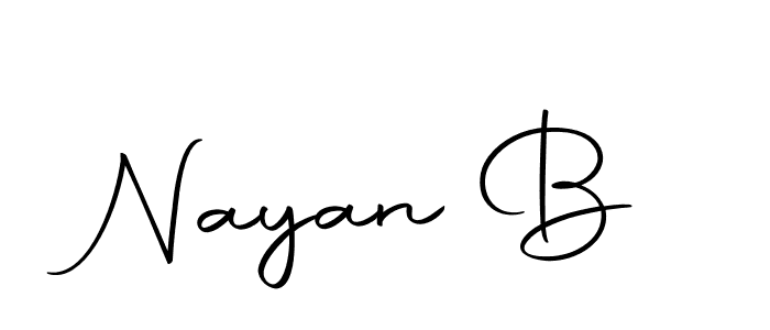 How to make Nayan B signature? Autography-DOLnW is a professional autograph style. Create handwritten signature for Nayan B name. Nayan B signature style 10 images and pictures png