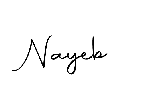 Design your own signature with our free online signature maker. With this signature software, you can create a handwritten (Autography-DOLnW) signature for name Nayeb. Nayeb signature style 10 images and pictures png