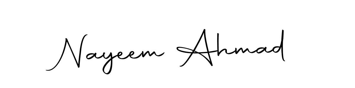 How to make Nayeem Ahmad name signature. Use Autography-DOLnW style for creating short signs online. This is the latest handwritten sign. Nayeem Ahmad signature style 10 images and pictures png