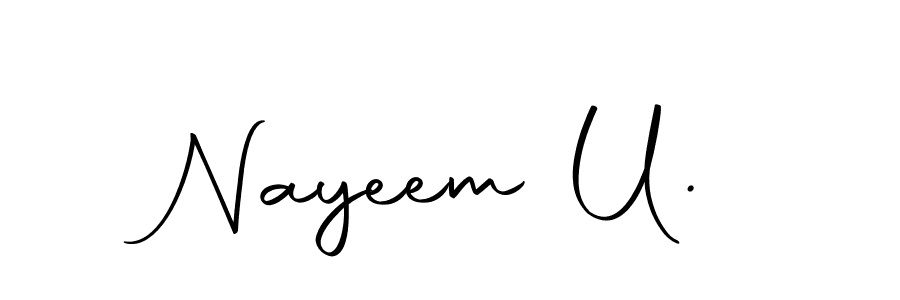 Make a beautiful signature design for name Nayeem U.. With this signature (Autography-DOLnW) style, you can create a handwritten signature for free. Nayeem U. signature style 10 images and pictures png