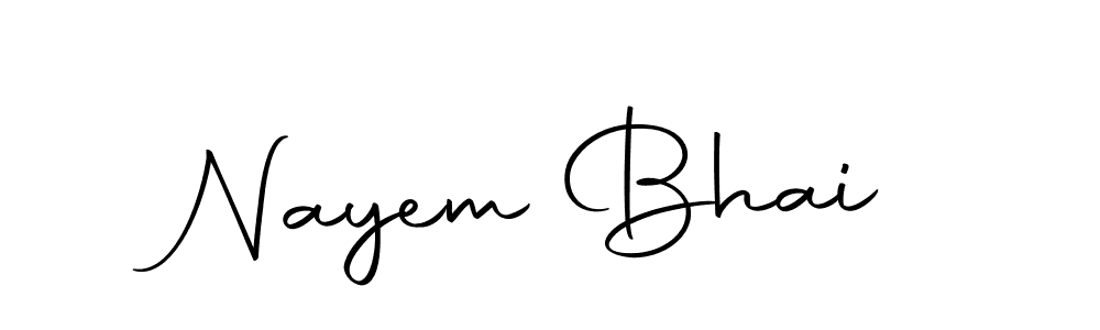 Design your own signature with our free online signature maker. With this signature software, you can create a handwritten (Autography-DOLnW) signature for name Nayem Bhai. Nayem Bhai signature style 10 images and pictures png