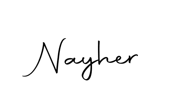 Use a signature maker to create a handwritten signature online. With this signature software, you can design (Autography-DOLnW) your own signature for name Nayher. Nayher signature style 10 images and pictures png