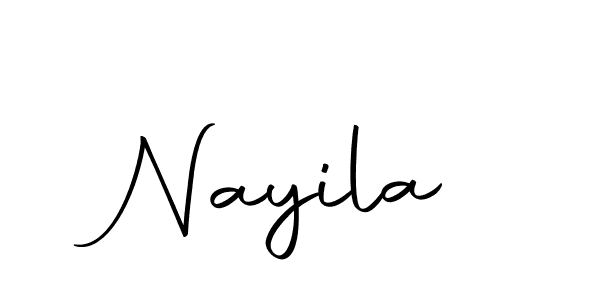 Design your own signature with our free online signature maker. With this signature software, you can create a handwritten (Autography-DOLnW) signature for name Nayila. Nayila signature style 10 images and pictures png