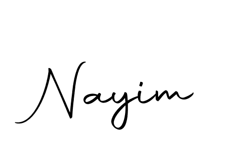 Make a beautiful signature design for name Nayim. With this signature (Autography-DOLnW) style, you can create a handwritten signature for free. Nayim signature style 10 images and pictures png