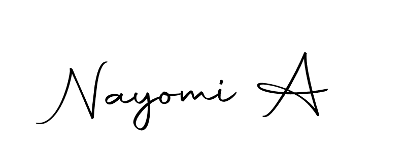 How to make Nayomi A name signature. Use Autography-DOLnW style for creating short signs online. This is the latest handwritten sign. Nayomi A signature style 10 images and pictures png