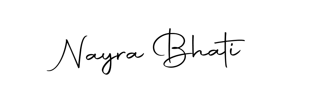 How to make Nayra Bhati name signature. Use Autography-DOLnW style for creating short signs online. This is the latest handwritten sign. Nayra Bhati signature style 10 images and pictures png