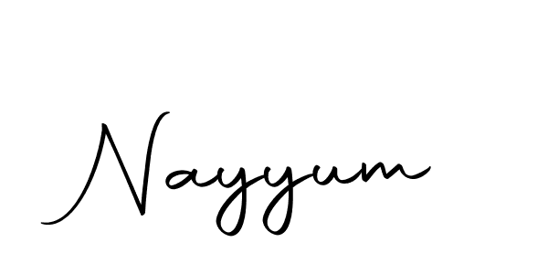 Design your own signature with our free online signature maker. With this signature software, you can create a handwritten (Autography-DOLnW) signature for name Nayyum. Nayyum signature style 10 images and pictures png