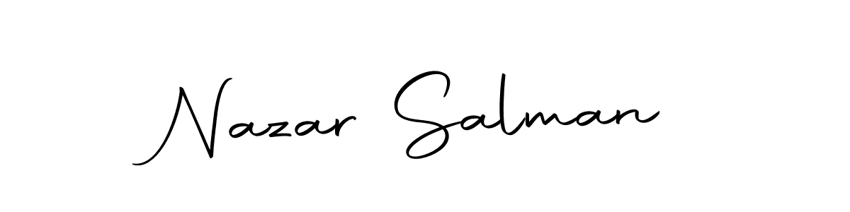 Make a beautiful signature design for name Nazar Salman. Use this online signature maker to create a handwritten signature for free. Nazar Salman signature style 10 images and pictures png