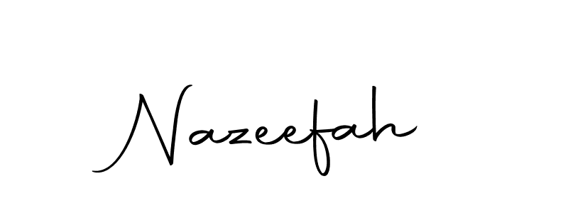 Make a beautiful signature design for name Nazeefah. With this signature (Autography-DOLnW) style, you can create a handwritten signature for free. Nazeefah signature style 10 images and pictures png