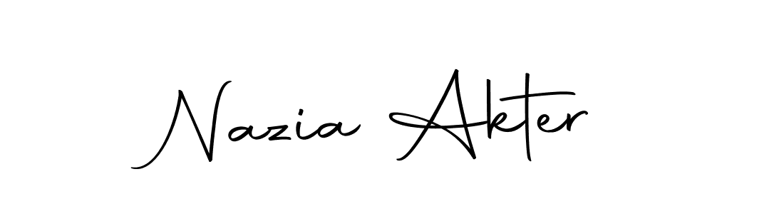 You can use this online signature creator to create a handwritten signature for the name Nazia Akter. This is the best online autograph maker. Nazia Akter signature style 10 images and pictures png