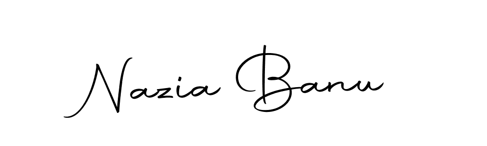 Design your own signature with our free online signature maker. With this signature software, you can create a handwritten (Autography-DOLnW) signature for name Nazia Banu. Nazia Banu signature style 10 images and pictures png