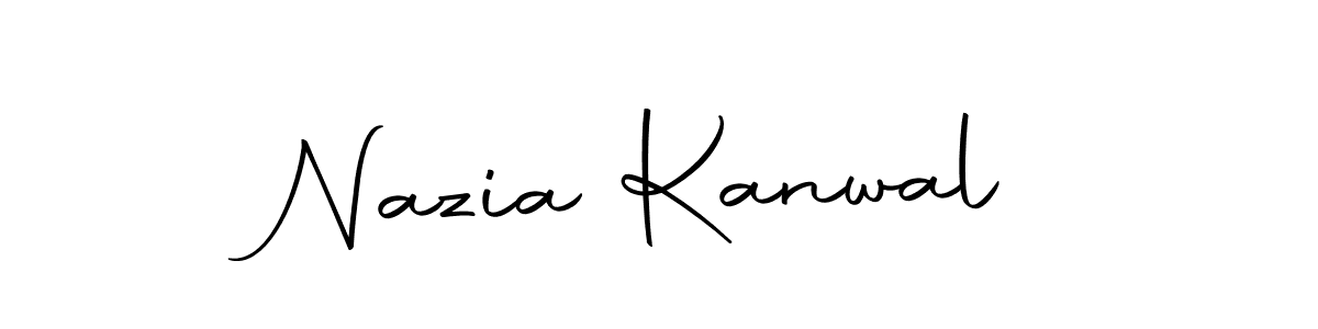 How to make Nazia Kanwal name signature. Use Autography-DOLnW style for creating short signs online. This is the latest handwritten sign. Nazia Kanwal signature style 10 images and pictures png