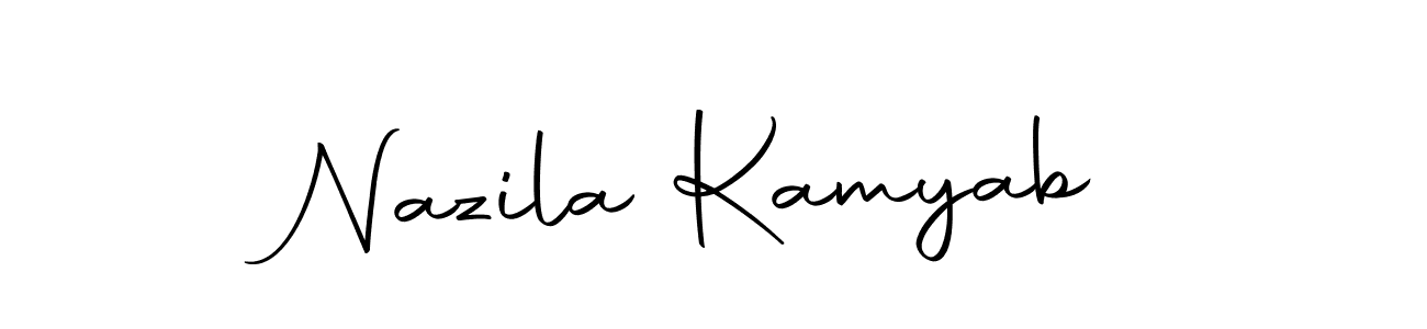 if you are searching for the best signature style for your name Nazila Kamyab. so please give up your signature search. here we have designed multiple signature styles  using Autography-DOLnW. Nazila Kamyab signature style 10 images and pictures png