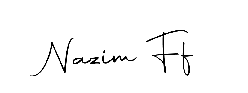 Create a beautiful signature design for name Nazim Ff. With this signature (Autography-DOLnW) fonts, you can make a handwritten signature for free. Nazim Ff signature style 10 images and pictures png