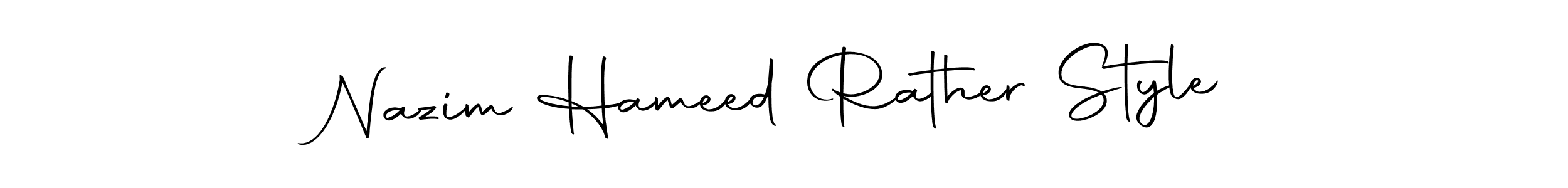 How to Draw Nazim Hameed Rather Style signature style? Autography-DOLnW is a latest design signature styles for name Nazim Hameed Rather Style. Nazim Hameed Rather Style signature style 10 images and pictures png