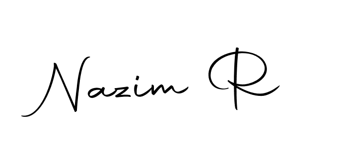 You should practise on your own different ways (Autography-DOLnW) to write your name (Nazim R) in signature. don't let someone else do it for you. Nazim R signature style 10 images and pictures png