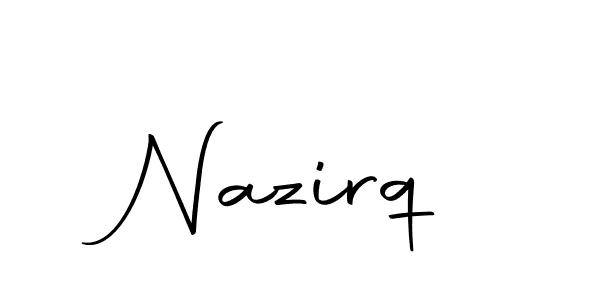 Use a signature maker to create a handwritten signature online. With this signature software, you can design (Autography-DOLnW) your own signature for name Nazirq. Nazirq signature style 10 images and pictures png