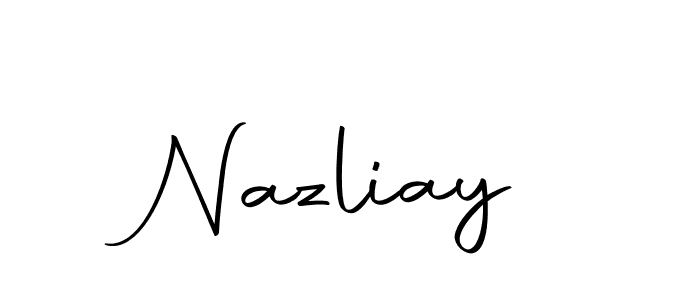 How to make Nazliay name signature. Use Autography-DOLnW style for creating short signs online. This is the latest handwritten sign. Nazliay signature style 10 images and pictures png