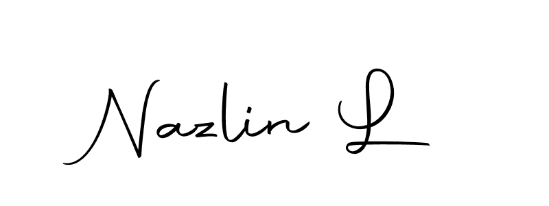 You can use this online signature creator to create a handwritten signature for the name Nazlin L. This is the best online autograph maker. Nazlin L signature style 10 images and pictures png