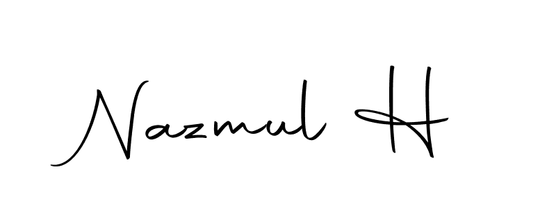 Make a beautiful signature design for name Nazmul H. Use this online signature maker to create a handwritten signature for free. Nazmul H signature style 10 images and pictures png