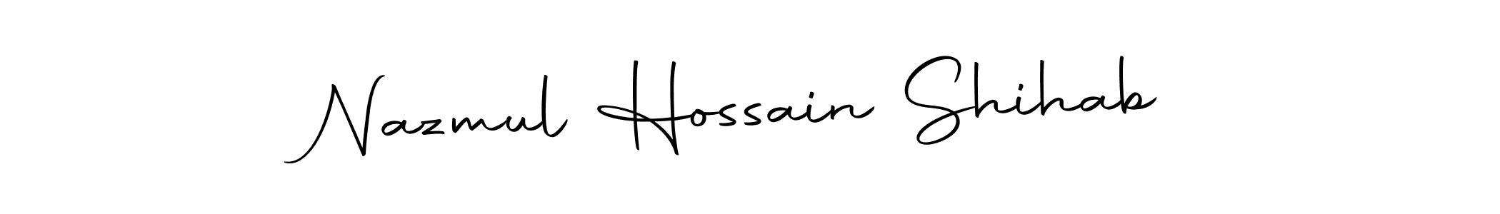 The best way (Autography-DOLnW) to make a short signature is to pick only two or three words in your name. The name Nazmul Hossain Shihab include a total of six letters. For converting this name. Nazmul Hossain Shihab signature style 10 images and pictures png