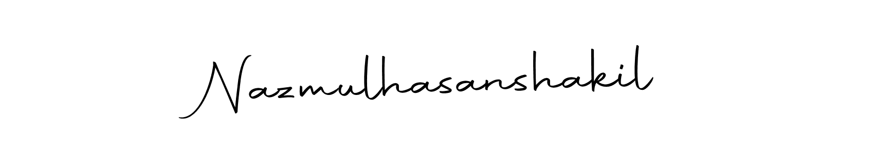 How to make Nazmulhasanshakil name signature. Use Autography-DOLnW style for creating short signs online. This is the latest handwritten sign. Nazmulhasanshakil signature style 10 images and pictures png