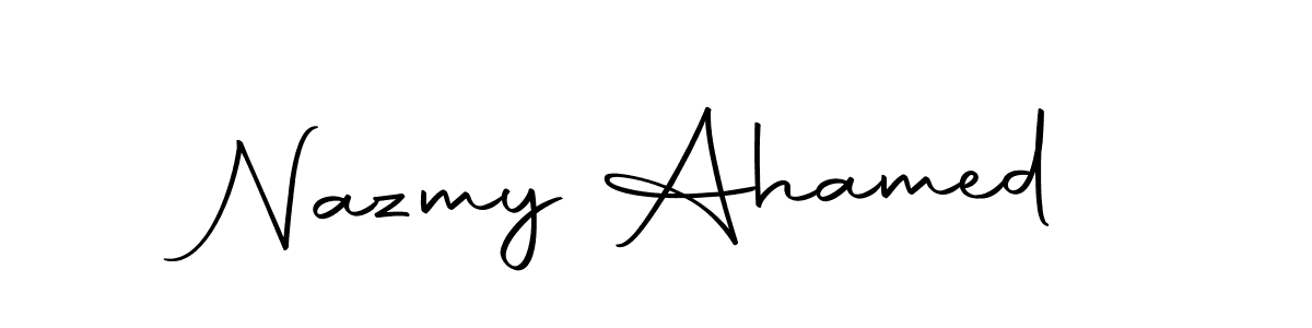 Also we have Nazmy Ahamed name is the best signature style. Create professional handwritten signature collection using Autography-DOLnW autograph style. Nazmy Ahamed signature style 10 images and pictures png