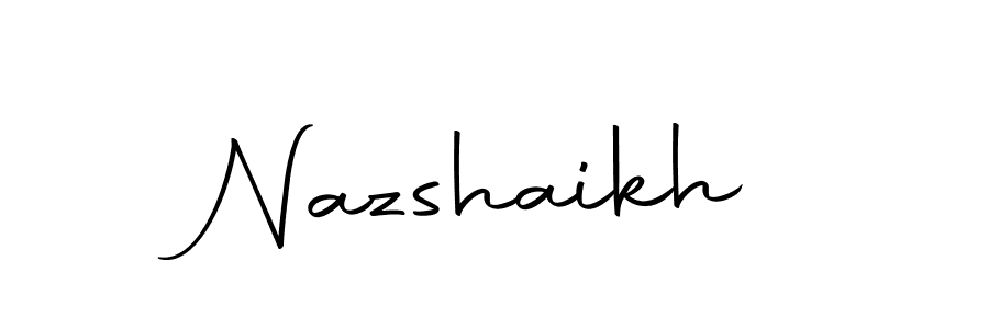 You should practise on your own different ways (Autography-DOLnW) to write your name (Nazshaikh) in signature. don't let someone else do it for you. Nazshaikh signature style 10 images and pictures png