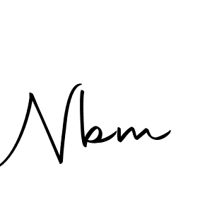 Design your own signature with our free online signature maker. With this signature software, you can create a handwritten (Autography-DOLnW) signature for name Nbm. Nbm signature style 10 images and pictures png