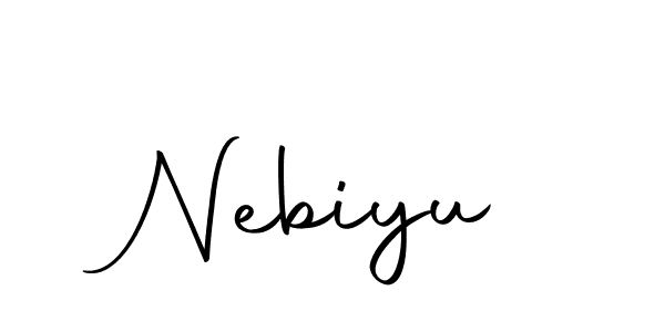 You can use this online signature creator to create a handwritten signature for the name Nebiyu. This is the best online autograph maker. Nebiyu signature style 10 images and pictures png